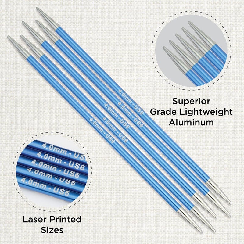 Knit Pro Zing Double Pointed Needles 6" (15cm) | US Size 6 (4mm) - Image 1